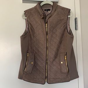 Fate Faux Suede Quilted Vest